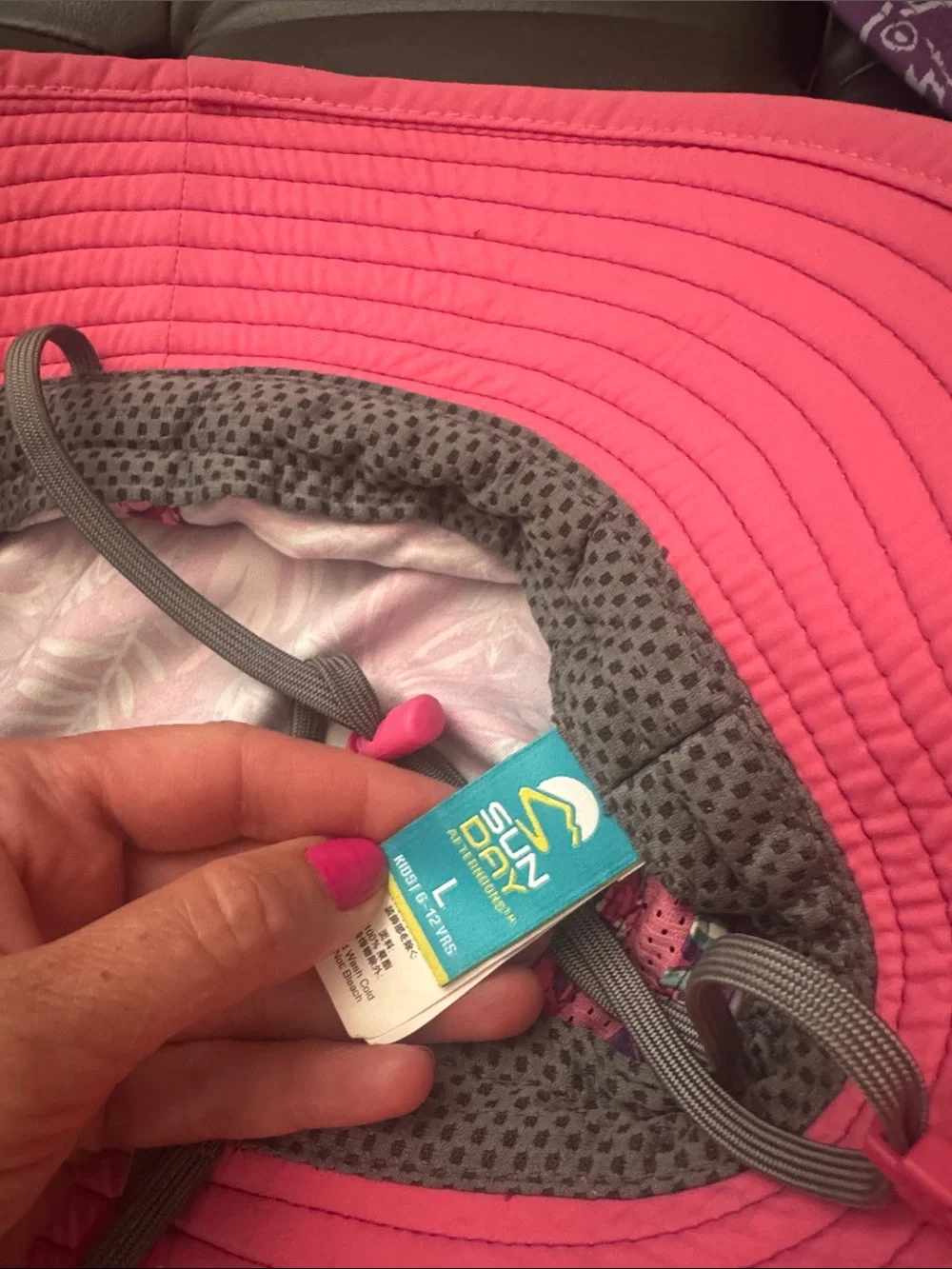 Pack of 3 Kids Sun Hats in Pink & Purple Prints
